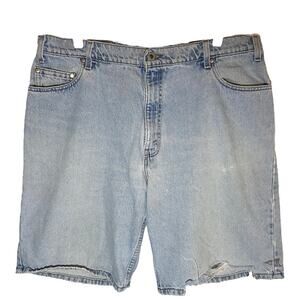 Vintage Levi's SilverTab Jean Shorts 90s Jorts USA Loose Baggy Distressed 38"